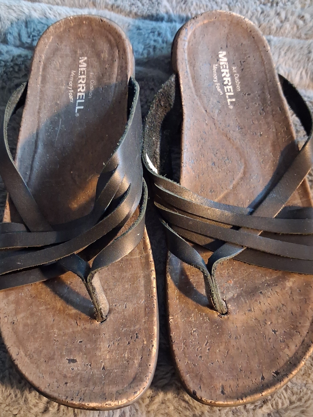 Merrell District Mahana Post Black Leather Strappy Sandal Women’s SIZE 10